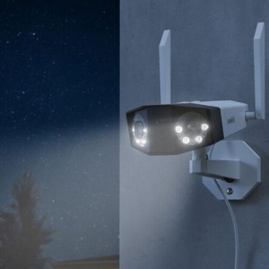 Camera supraveghere exterior Reolink Duo Series 8MP W730, 4K Dual-Lens, vedere panoramica 180 grade, Wi-Fi 6 Dual-Band, Color Night Vision cu Spotlight, detectie inteligenta persoane si vehicule, protectie IP66, audio