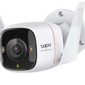 Camera supraveghere interior/exterior TP-Link Tapo C310, 3MP Ultra HD, Wi-Fi/Ethernet, night vision pana la 30 m, detectie miscari cu notificari, alarma sonora/luminoasa, audio bidirectional, microSD 512 GB, control vocal Alexa/Google Assistant