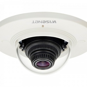 Camera supraveghere IP Hanwha Vision dome 5MP XND-8020F, lentila fixa 3.7 mm, WDR 120 dB, H.265/H.264, analiza video inteligenta (loitering, directie, ceata, audio), people counting si heatmap, microSD 256 GB, WiseStream II, PoE/12 VDC