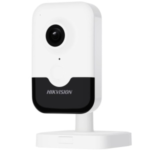 Camera supraveghere IP Hikvision cube 2MP DS‑2CD2423G2‑IW(2.8mm)(W), detectie corp uman cu deep learning, WDR digital, audio bidirectional integrat, H.265+, microSD pana la 512 GB, Wi‑Fi pentru conectare usoara, orientata pentru interior