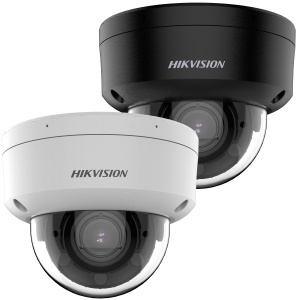 Camera supraveghere IP Hikvision dome 8MP DS‑2CD2783G2‑LIZS2U(2.8‑12mm) cu AcuSense, Smart Hybrid Light (IR + LED alb), lentila varifocala motor, WDR 120dB, H.265+, detectie inteligenta persoane si vehicule, audio dual, IP67, IK10
