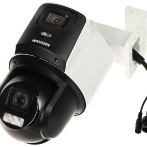 Camera supraveghere IP HikVision PTZ TandemVu 4MP+4MP DS-2SE3C404MWG-E/14(2.8mm, 2.8-12mm), vedere panoramica si detaliu, DarkFighter, zoom optic 4x, tehnologie AcuSense, WDR, protectie IP66, slot card, alimentare PoE+ / 12V DC - Img 4