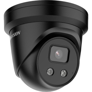 Camera supraveghere IP HikVision Turret 4MP DS-2CD2346G2-IU(2.8mm)(Black), DarkFighter, AcuSense (detectie om/vehicul), microfon incorporat, 120dB WDR, IR 30m, H.265+, protectie IP67, slot card SD, carcasa neagra