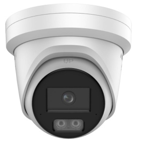 Camera supraveghere IP Hikvision turret 8MP DS‑2CD2387G3‑LIS2UY/SL(2.8mm), HikAI‑ISP reducere zgomot, imagini color 24/7, WDR adaptiv, dual‑microfon, audio bidirectional, strobe light si alarma audio, NEMA4X, IP67, ONVIF, microSD