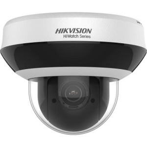 Camera supraveghere IP PTZ HikVision HiWatch 4MP HWP-N2404IH-DE3F, zoom optic 4x, tehnologie DarkFighter, infrarosu 20m, True WDR 120dB, H.265+, protectie IP66 si IK10, slot card SD, alimentare PoE, design compact