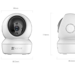 Camera supraveghere IP Wi-Fi Ezviz PT Dome 2MP CS-H6c (1080P), lentila 4mm, IR 10m, detectie miscare, urmarire inteligenta, comunicare bidirectionala, slot card microSD 256GB, RJ45, Digital WDR, 3D DNR - Img 2