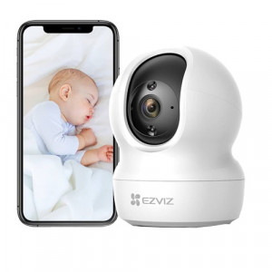 Camera supraveghere IP Wi-Fi Ezviz PT Interior 2MP CS-H6c-FHD4, rezolutie Full HD 1080p, rotire orizontala 340 grade si verticala 55 grade, urmarire inteligenta, audio bidirectional, vedere nocturna 10m, slot card 256GB - Img 2