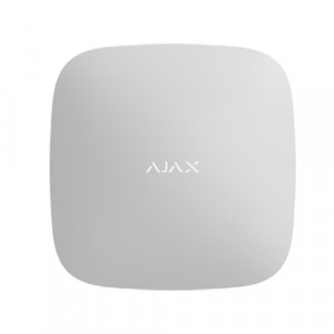 Centrala efractie wireless Ajax Hub 2 (4G) Jeweller, suporta 100 dispozitive, 25 camere IP, 50 utilizatori, 32 scenarii, 2 sloturi micro-SIM LTE, Ethernet, autonomie baterie 15h, raza 2000m, verificare foto alarme