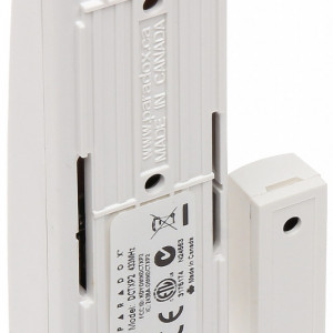 Contact magnetic wireless Paradox DCTXP2W, frecventa 433 MHz, intrare zona suplimentara NO/NC, distanta magnet 10mm, compatibil Magellan si Spectra, protectie tamper, alimentare 2xAAA, culoare alba, garantie 2 ani - Img 2