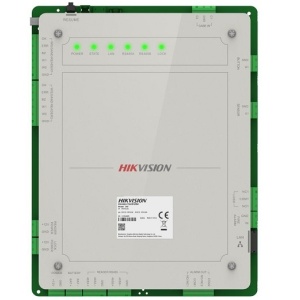 Controller acces Hikvision DS-K2621X(P), 1 usa, suport IPv4/IPv6/DHCP, criptare AES256/RSA2048/TLS1.2, web configuration, multi-door interlocking, anti-passback, OSDP, Wiegand, backup baterie, indicatori status