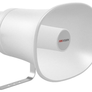 Difuzor IP HikVision tip Horn DS-PA0103-A, broadcast retea, redare audio de pe card SD, comunicare unidirectionala, colectare sunet ambiental in timp real, alimentare PoE, suporta fisiere audio sau stream live