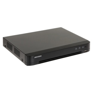 DVR HikVision AcuSense 16 canale iDS-7216HQHI-M1/XT tehnologie Deep Learning, Recunoastere faciala 4 ch, Protectie perimetru 8 ch, AcuSearch, 3K/5MP Lite, H.265 Pro+, slot HDD, Audio prin coaxial, Hybrid 5 in 1