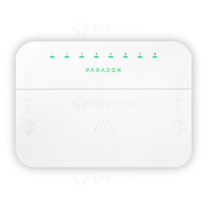 Modul extensie hibrid PGM8M cu 8 iesiri programabile, 24V/1A, control manual, senzor temperatura, alimentare 12V cu baterie Li-Ion 5000mAh, autonomie pana la 10 zile, compatibil sisteme Paradox M