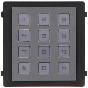 Modul tastatura HikVision DS-KD-KP pentru post exterior modular, acces cu cod PIN, apelare statie interior, protectie IP65 si IK07, butoane iluminate, instalare facila, compatibil cu sistemele seria DS-KD8 - Img 2