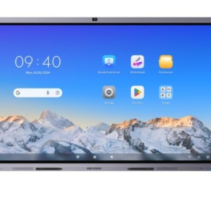 Monitor HikVision DS‑D5C86RB/B 86″ 4K UHD 3840×2160, anti‑glare, touch pana la 50 puncte, dual Android/Windows optional cu OPS, switch retea integrat, sticla temperata, control temperatura, protectie blue light, EDLA Certified - Img 2
