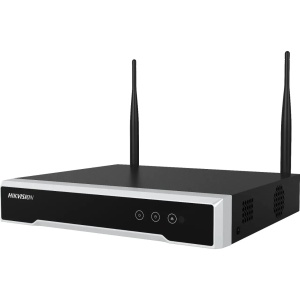 NVR Wi-Fi 4 canale Hikvision DS-7104NI-K1/W/M(C), rezolutie 4MP, compresie H.265+, 1x SATA max 6TB, antena duala integrata, management prin Hik-Connect, vizualizare 4-ch 1080P, configurare automata wireless
