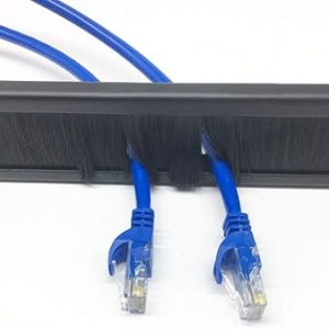 Organizator cabluri tip perie, rack 19 inch, DataLink, 1U, negru - Img 3
