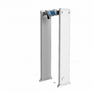 Poarta de securitate HikVision ISD-SMG318LT-F detectie metale 18 zone, masurare temperatura fara contact 0.5-1.5m, precizie ±0.5°C, camera termica 160x120 si IP 4MP, alerta febra, ecran LCD, statistici trafic, design modular