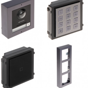 Post exterior HikVision 3 module aparent DS-KD8003-IME1/Surface+DS-KD-M+DS-KD-KP+DS-KD-ACW3