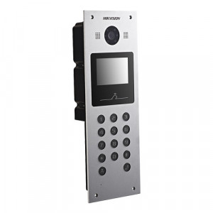Post exterior videointerfon Hikvision IP DS-KD3003-E6, ecran LCD 3.5 inch, camera 2MP HD, deblocare card M1 si cod PIN, IP65, configurare Web, interfata RS-485 si Wiegand, intrare alarma, alimentare 12VDC - Img 2