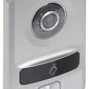 Post exterior videointerfon IP HikVision DS-KV8102-IP pentru 1 familie, rezolutie HD, cititor card integrat, compatibil cu monitoarele DS-KH6320-WTE1/TE1, acces prin aplicatie Hik-Connect, carcasa robusta, IP65