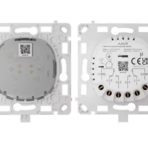 Releu pentru intrerupator smart AJAX LightCore 2-gang/2-way Jeweller, modul comutare lumina wireless pentru LightSwitch, control prin aplicatie si scenarii, compatibil Hub Plus/Hub 2/Hybrid, dimensiuni compacte, greutate 57g