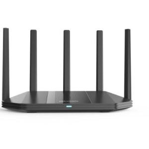 Router Wi‑Fi Hikvision DS‑3WR30X, Wi‑Fi 6 3000 Mbps, dual‑band cu porturi dual Gigabit, 5G first, roaming optimizat si management prin aplicatie, design modern pentru retea rapida si stabila in birouri sau locuinte