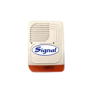 Sirena PS 128 exterior cu LED stroboscopic, optoacustica, autoprotejata, 128dB, 7 tonuri alarma, 2 intrari comanda, iesire raportare stare, testare dinamica baterie, carcasa IP34, compatibila acumulatori 4–7Ah
