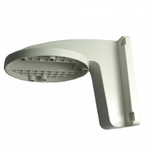 Suport de perete Hikvision DS-1258ZJ pentru camere tip dome, fabricat din material plastic rezistent, culoare Hikvision White, design ergonomic pentru mascarea cablurilor, ideal pentru montaj la interior in sisteme de supraveghere video