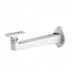 Suport de perete Hikvision DS-1293ZJ pentru camera tip bullet sau box, fabricat din aliaj de aluminiu, culoare alba, dimensiuni 88x116.6x297.3mm, greutate 473g, montaj interior si exterior, rezistent si durabil pentru sisteme de supraveghere