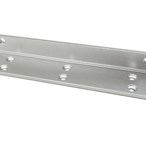 Suport L pentru electromagnet SM-L180, compatibil cu seria SM-180, fabricat din aluminiu rezistent, instalare simpla si rapida, dimensiuni 170x40x25mm, greutate 0.13kg, ideal pentru usi cu deschidere spre interior