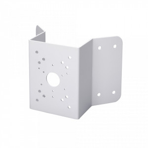 Suport montaj pe colt camera supraveghere Dahua PFA151, material otel SECC tratat, sarcina maxima 10kg, dimensiuni 243x170x138mm, rezistenta la temperaturi extreme, ideal pentru instalari profesionale la exterior sau interior