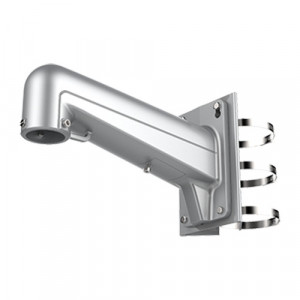 Suport montaj pe stalp HikVision DS-1602ZJ-Pole-P, Compatibil cu Speed Dome, Material aliaj de aluminiu, Culoare Platinum Gray, Montare verticala, Design rezistent si durabil
