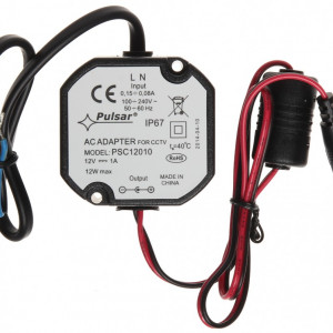 Sursa alimentare 12V 1A Pulsar PSC12010, putere 12W, eficienta 86%, protectie OLP si SCP, montaj in doza/carcasa, grad de protectie IP67, cablu cu mufa JACK 5.5/2.1mm, carcasa plastic turnata cu rasina - Img 2