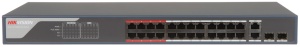 Switch Smart Managed PoE Hikvision DS-3E1326P-EI/M, 24 porturi Fast Ethernet, 1 port Gigabit RJ45, 1 port Gigabit Combo, buget total 230W, PoE Watchdog, transmisie pana la 300m, protectie 6kV, suport VLAN si STP/RSTP - Img 2