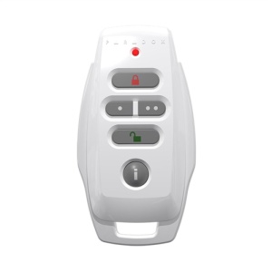 Telecomanda wireless bidirectionala Paradox REM25, 5 butoane, 6 comenzi, StayD, frecventa 433 MHz, confirmare optica si acustica, dezarmare criptata, rezistenta la umezeala, baterie CR2032, certificare EN Grad 2