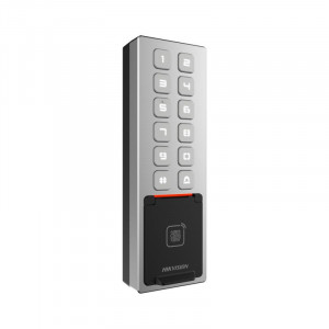 Terminal control acces IP Hikvision DS-K1T805MBFWX, amprenta, card M1, Bluetooth si PIN, protectie IP65 si IK08, carcasa metalica slim, capacitate 3.000 amprente, 10.000 carduri, Wi-Fi, configurare web si mobil Hik-Connect - Img 3