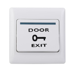 Buton de iesire incastrabil din plastic, ND-EB02A, fara LED, iesire contact NO/NC, tensiune 220V, curent 300mA, functie auto reset, dimensiuni 86 x 86 x 17 mm, culoare alba, montaj sisteme control acces si securitate