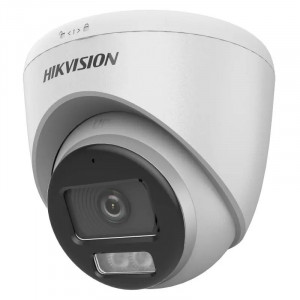 Camera supraveghere Analog HD Hikvision Turret 2MP DS-2CE72DF0T-LFS(2.8mm), tehnologie ColorVu si Smart Hybrid Light, rezolutie Full HD 1080p, imagini color 24/7, microfon incorporat (Audio over Coax), IR si lumina alba 40m, IP67 - Img 2