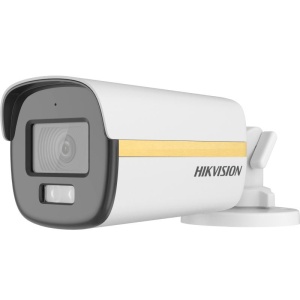 Camera supraveghere HikVision Bullet 2MP DS-2CE12DF3T-LSE(2.8mm), Turbo HD ColorVu, Smart Hybrid Light (IR 40m, Lumina Alba 40m), 130 dB True WDR, Audio over Coax (microfon incorporat), protectie IP67, imagine color 24/7, PoC, carcasa metalica