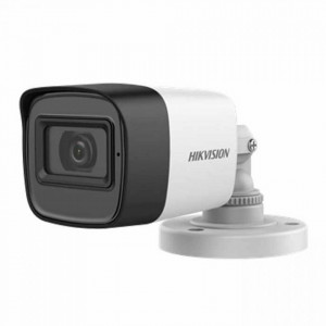 Camera supraveghere HikVision Bullet 5MP DS-2CE16H0T-ITPFS(2.8mm), microfon integrat, audio over coaxial, lentila fixa 2.8mm, infrarosu Smart IR 25m, protectie exterior IP67, semnal 4 in 1 TVI/AHD/CVI/CVBS, tehnologie Digital WDR