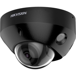 Camera supraveghere IP HikVision Mini Dome 4MP DS-2CD2547G2-LS(2.8mm)(C) Black, ColorVu, imagini color 24/7, AcuSense, WDR 130dB, interfata audio/alarma, IP67, IK08, slot card SD, carcasa metalica neagra, PoE