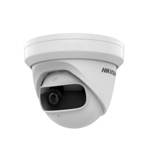 Camera supraveghere IP HikVision turret 4MP DS-2CD2345G0P-I(1.68mm), Super Wide Angle 180 grade, WDR 120dB, tehnologie H.265+, corectie distorsiune imagine, constructie metalica robusta, vizibilitate nocturna IR