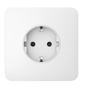 Carcasa alba individuala pentru priza AJAX SoloCover (basic) Type F 55 (White), accesorii pentru OutletCore (basic), panou frontal 82.3×82.3×9.15 mm si capac priza 44×19.5 mm, greutate 17 g, montaj individual