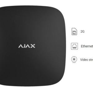 Centrala alarma wireless AJAX HUB Jeweller Hub(2G) (Black), 868 MHz, 50 zone, 9 partitii, suport pana la 100 dispozitive, GSM Microsim 2G, notificari SMS/PUSH, distanta semnal radio max 2000m, compatibila cu extensii REX