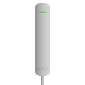 Contact magnetic cu fir Ajax Superior DoorProtect Plus Fibra (White), senzor de soc si inclinare, intrare auxiliara NC, tehnologie Fibra, protectie anti-sabotaj, grad IP50, IK04, include magnet mic si mare - Img 1