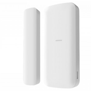 Contact magnetic wireless HikVision DS-PDMCS-EG2-WE, detector Slim deschidere usa/fereastra, design discret, tehnologie Tri-X 868MHz, configurabil din aplicatie, salt de frecventa anti-bruiaj, montaj adeziv, baterie inclusa, AX PRO