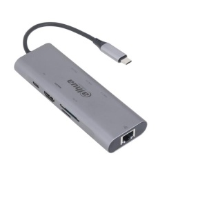 Docking Station USB-C Dahua TC38 8-in-1, USB 3.1 Type-C la 3×USB 3.0, HDMI 4K, RJ45 Gigabit, SD/TF, PD 100W, plug & play, compatibil laptop/tableta/telefon, transfer date 10Gbps, DH-TC38 - Img 3