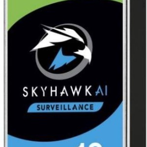 HDD intern Seagate SkyHawk AI 18TB ST18000VE002 SATA III 3.5", 7200RPM, 256MB cache, optimizat pentru supraveghere video 24/7 si AI, interfata SATA 6Gb/s, fiabilitate ridicata, ideal pentru DVR/NVR/servere surveillance