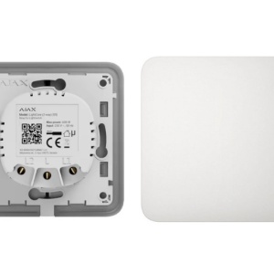 Intrerupator inteligent wireless AJAX LightSwitch 2-way Jeweller (White), comutare lumina prin aplicatie si automatizari, fara fir neutru, montaj incastrat, LED backlight, range radio ~1100m